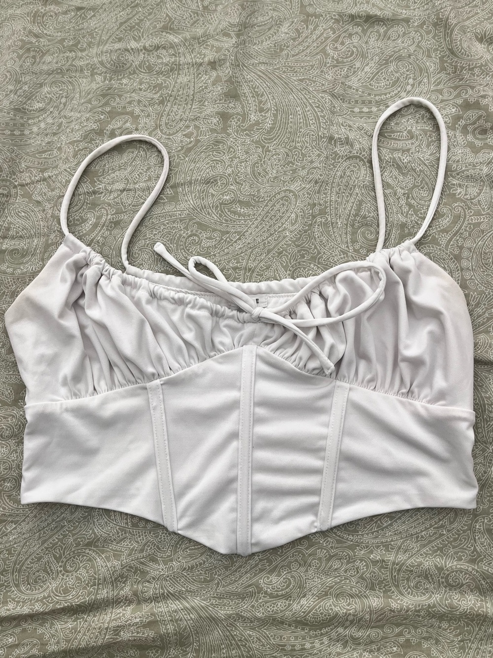 Garage White Corset-Style Top